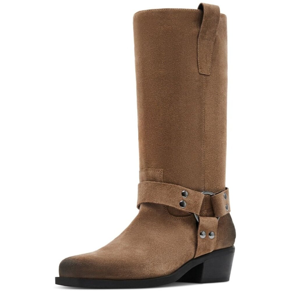 Steve Madden Womens Square Toe Ruskin Tall Engineer Booties Brown Size 6.5M NIB - Picture 2 of 6